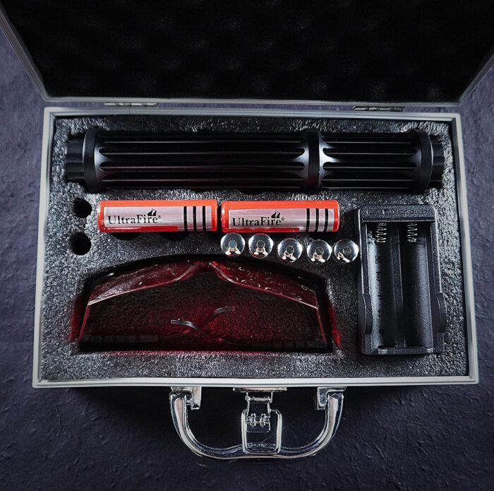 FR-810X 3000mW 450nm Gatling Burning High Power Blue Laser Pointer Kits Black - Image 2