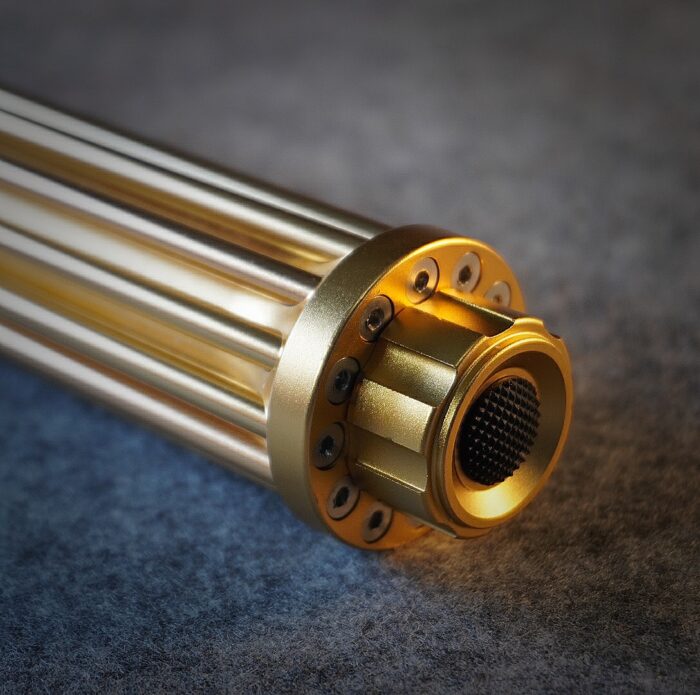 FR-810X 3000mW 450nm Gatling Burning High Power Blue Laser Pointer Kits Gold - Image 7
