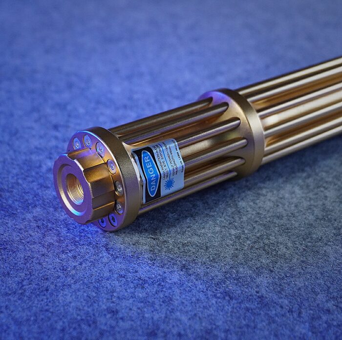 FR-810X 3000mW 450nm Gatling Burning High Power Blue Laser Pointer Kits Gold - Image 4