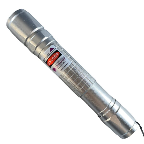 FR-900G 100mW Extension-Type Focus Green Dot Laser Pointer Pen with 18650 Rechargeable Battery Silver