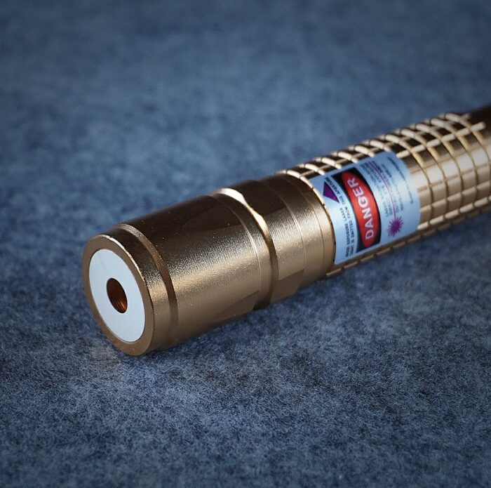 FR-900B 1000mW Extension-Type Focus Blue Dot Laser Pointer Pen with 18650 Rechargeable Battery Gold - Image 5