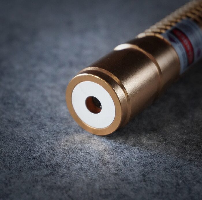 FR-900B 1000mW Extension-Type Focus Blue Dot Laser Pointer Pen with 18650 Rechargeable Battery Gold - Image 8