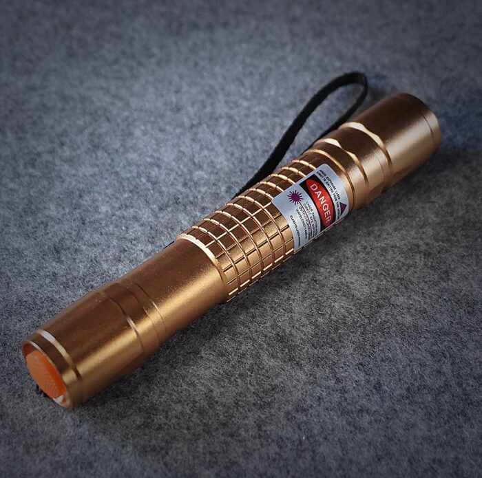 FR-900B 1000mW Extension-Type Focus Blue Dot Laser Pointer Pen with 18650 Rechargeable Battery Gold - Image 6