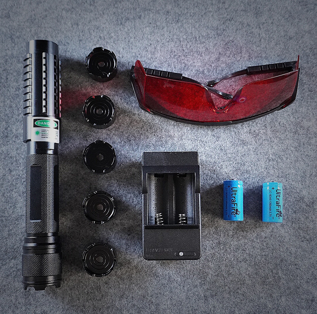 500mW 520nm 0889LGF Green Beam Light Separate Crystal Laser Pointer Pen Kit Black - Image 12